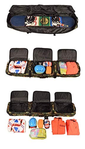 TentHome Fully Padded Snowboard Bag with Wheels Large Multi-Compartment Ski Boots and Helmet Bag Perfect for Travel (146CM) — view 4