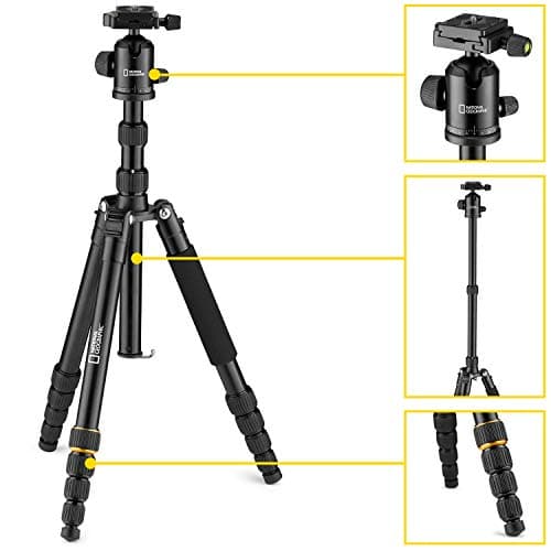 National Geographic Travel Photo Tripod Kit with Monopod, Aluminium, 5-Section Legs, Twist Locks, Load up 8 kg, Carrying Bag, Ball Head, Quick Release, NGTR002T [Amazon Exclusive] — view 4