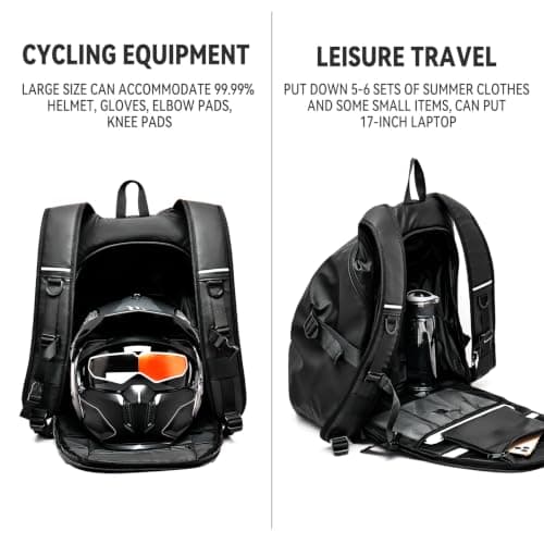 HYC00 Motorcycle Backpacks for Men Women Waterproof Helmet Backpack, Motorcycle Accessories, Laptop Bags, Travel Backpacks, Student School Bags — view 4