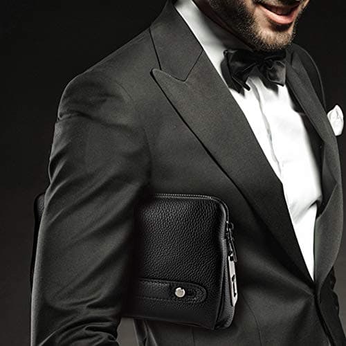 Xiuganpo Smart Fingerprint Wallet for Men, Zipper Security Leather — view 5