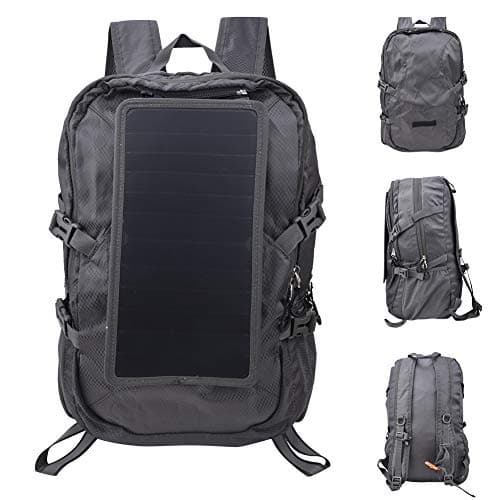 ETYUDPABV ECE - 816 Solar Powered Hiking Backpack, Foldable Outdoor Backpack with 6.5W Solar Panel for Camping Travel, Lightweight 20-35L Daypack for Men and Women — view 3