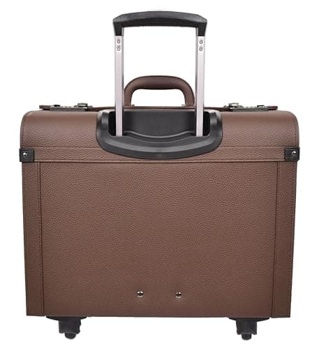 Four Wheeled Pilot Case Faux Leather Lightweight Cabin Bag Commander (Brown) — view 2