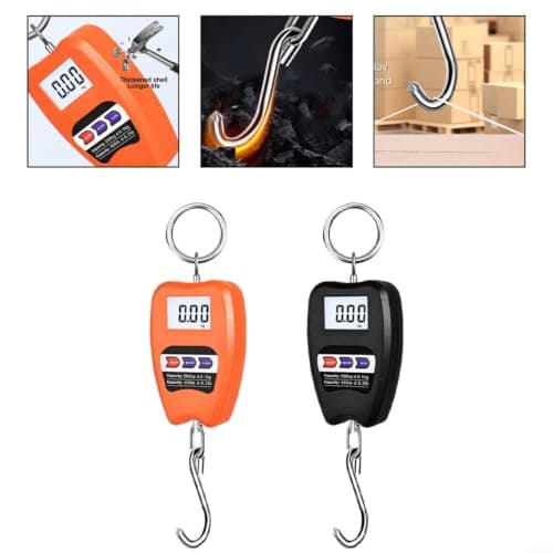 NiuLumea Aluminum Alloy Digital Hanging for Scale 200kg, Electronic Crane for Scale with for Large LED Display, Multi-Unit Weight for Scale Industrial and Travel Use(Orange) — view 3
