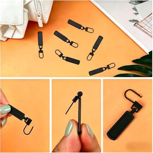 JXAurix 6 Piece Zip Repair Set, Zip Repair Kit Replacement Zipper for Zip Metal Zipper Pull for Clothes, Luggage, Backpacks and Suitcases — view 6