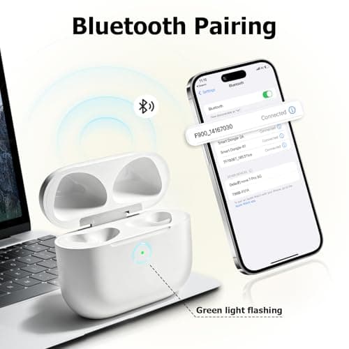 Wireless Charging Case Replacement Compatible with AirPods 4 Generation, 500 mAh Airpods Charging Case Replacement with Bluetooth Pairing Sync Button, Wireless & USB-C Fast Charging — view 5