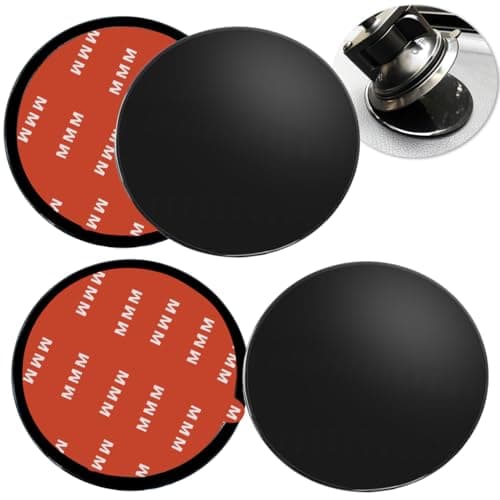 AYWFEY 4 Pack 80mm Adhesive Dashboard Pad Mounting Disk for Suction Cup, 3.15" Universal Heat Resistant Adhesive Sticky Pad, Providing Secure Fixation for Phone Holder Sat Nav GPS Dash Cam, Black