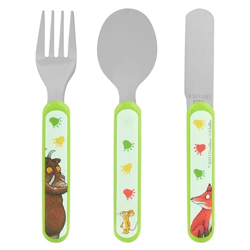 The Gruffalo Kids 3 Piece Cutlery Set by Polar Gear – Child-Friendly Stainless Steel Flatware Set with Fork, Knife, and Spoon – Perfect for Toddlers and Preschoolers, Green — view 2