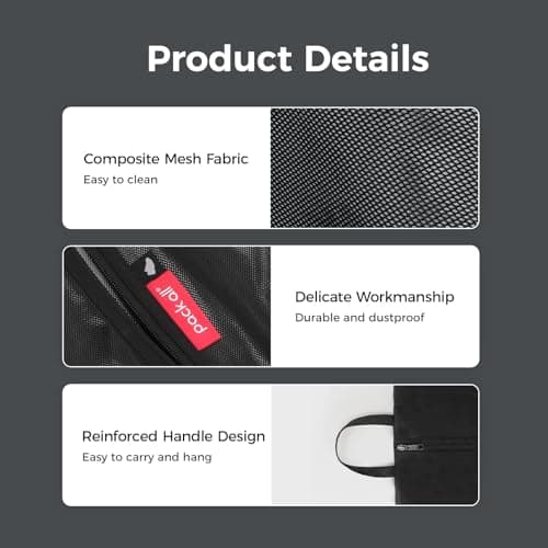 pack all Plus-Sized Shoe Bags for Travel, Water Resistant Shoe Pouch, Black — view 4