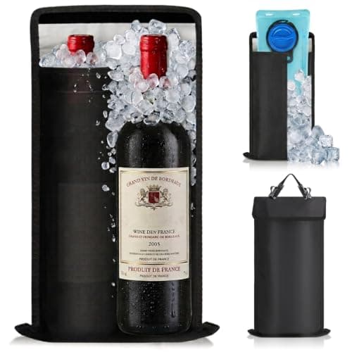 TUDEQU Insulated Wine Bag Leakproof | Cooler for Wine Travel | Wine Carrier 2 Bottle |Insulated Sleeve for 2L Water Bladder