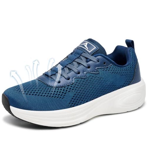 Aomigoct Womens Comfortable Walking Shoes: Reduce Foot Burden 40% for Travel Shopping - 8-Hour Walking Comfort for Commuting Women - Lightweight Sneakers, Blue, 5.5 UK