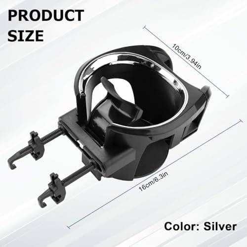 2PCS Car Cup Holder Mount,2-in-1 Air Vent Drink Phone Holder Stand (Silver) — view 2