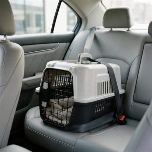 Harbour Housewares Cat Carrier Hard Sided Medium Pet Travel Box Grey — view 6