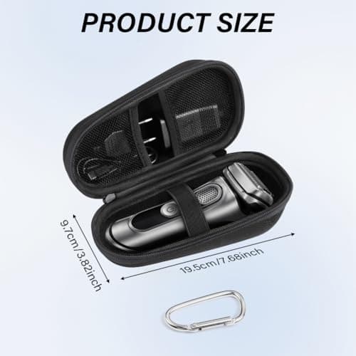 AOGOE Braun Series Electric Shaver Travel Bag 3 Series 5 Series 6 Series 7 Series 8 Series 9 Portable Electric Shaving Case EVA Hard Travel Bag Black — view 2