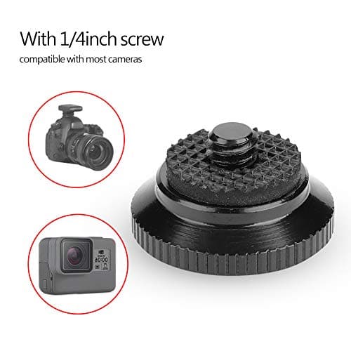 Mini Quick Release Plate, Aluminium Alloy Round, Quick Release Plate for Compact Action Tripod (Red) — view 3