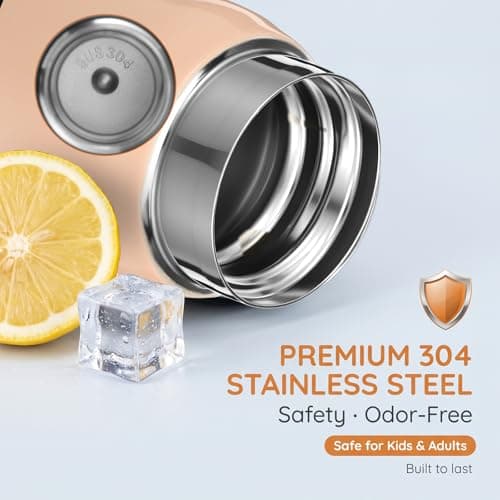 200ml Small Water Bottle, Stainless Steel Small Flask for Hot & Cold Drinks, Vacuum Insulated Portable Travel Coffee Cup Mini Pocket Flask for Home, Office, Gym, Travel, Adult and Kid(Pink) — view 4