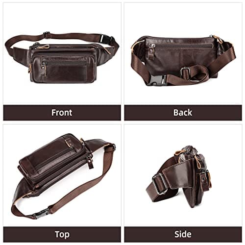 Bumbags Leather Fanny Pack for Men Women, foldie Travel Bag Cross Body — view 6