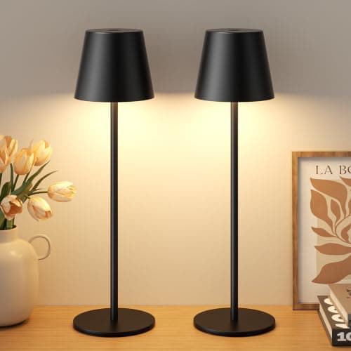 Aooshine Cordless Table Lamps Set of 2 Rechargeable, Battery Operated Lamps