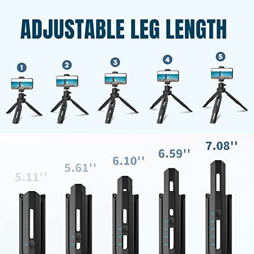Phone Tripod, RealPlus Flexible Mini Tripod for iPhone Android Phones Small Camera with Carrying Bag-Gift for Women & Men — view 3