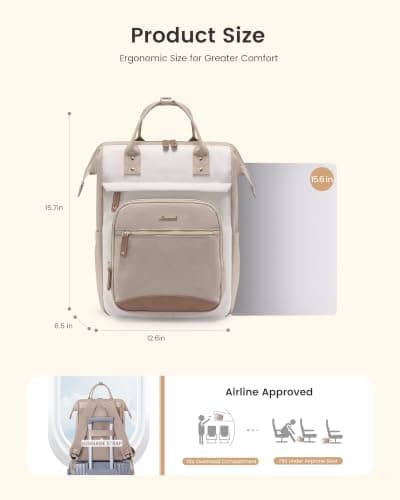 LOVEVOOK Laptop Backpack Womens 15.6 Inch Rucksack School Bag for Ladies — view 5