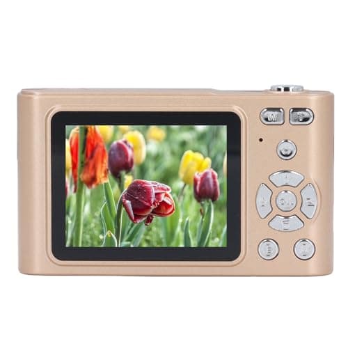 4K Digital Camera, 48MP Portable CCD Camera with LED Flashlight AF Auto Focus for Photography, 16X Zoom, High Definition Color Display, Intelligent Anti Shake, Small and (Gold) — view 5