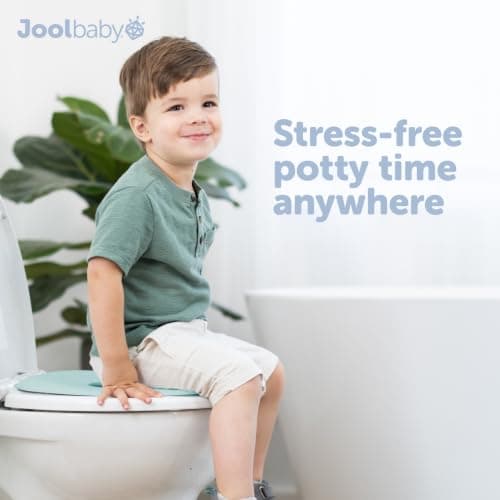 Jool Baby Folding Travel Potty Seat for Girls, Fits Round & Oval Toilets, Non-Slip Suction Cups, Includes Free Travel Bag (Aqua) — view 5