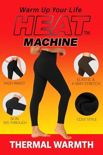 Heat Machine™ Ladies 2 Pack Thermal Leggings – 300 Denier Fleece Lined Opaque Winter Warm Cosy Stretch Pants (UK, Alpha, M, L, Regular, Regular, Burgundy) — view 4