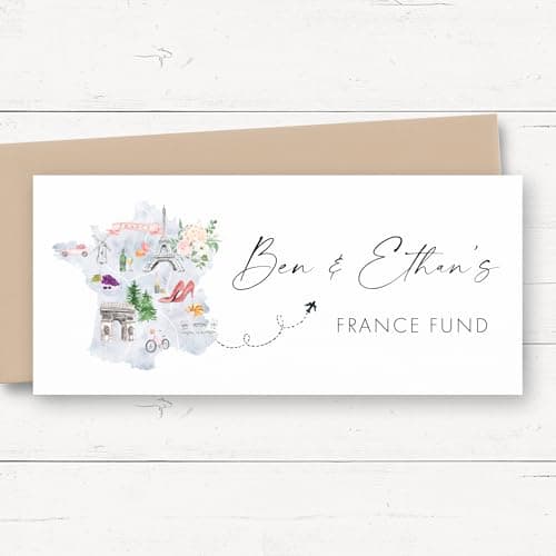 Paper Amor France Holiday Fund Money Wallet, Personalised Travel Money Gift Holder, Custom Cash Wallet for Gifts Honeymoon — view 2