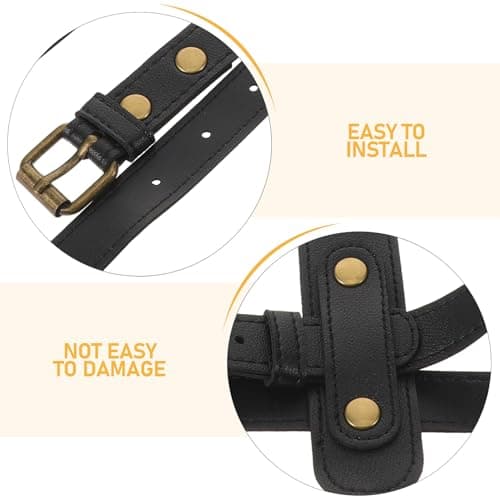Abaodam Adjustable Yoga Mat Strap Black Pu Leather Carrying Band for Outdoor Fitness Pilates Exercise Mat Tie and Holder Suitable for Gym and Travel — view 3