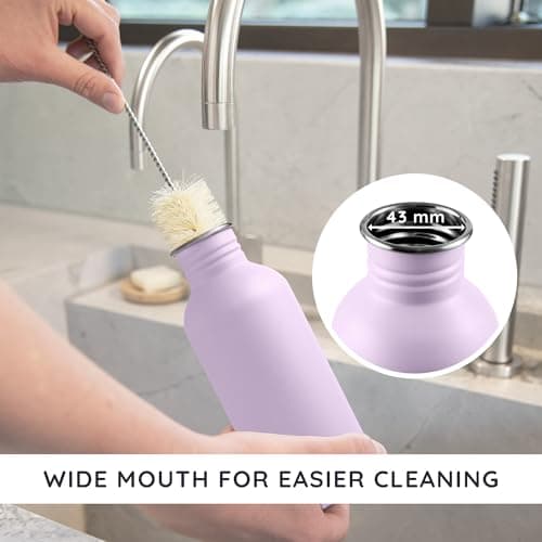 Bambaw Stainless Steel Water Bottle 1l, Purple Non-Insulated Water Bottle, Metal Water Bottle, Leakproof & Reusable Water Bottle – Lavander Haze — view 4