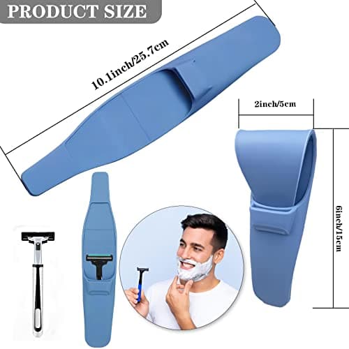 Skyzone Razor Case, Waterproof Razor Protector, Portable Silicone Razor Travel Case for Manual Razor Storage and Travel（blue） — view 3