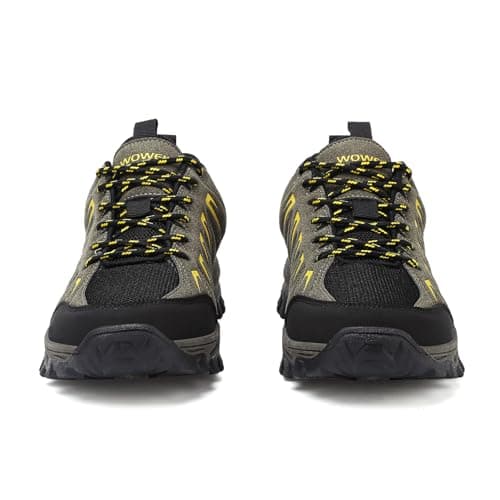 HaloTeam Trekking Shoes Mens Outdoor Travelling Walking Shoes Non-Slip Lace-up Hiking Boots,Army Green,5 UK — view 4