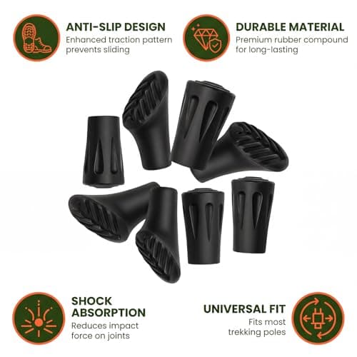 10 Pcs Walking Stick Rubber Tips Non Slip Ferrules Trekking Pole Tips — view 3