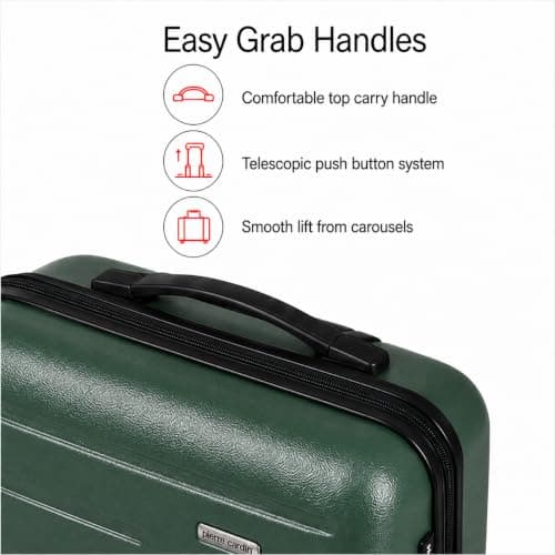 Pierre Cardin 20" Small Cabin Suitcase - Khaki Green Luggage on Wheels — view 5