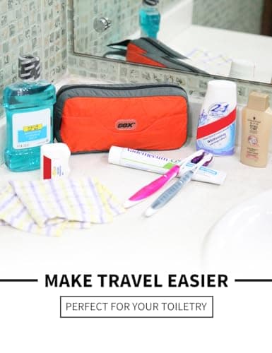 GOX Ultra Light Toiletry Bag Portable Travel Kit Organizer Multi Function Travel Bag-Size Small (Orange) — view 5