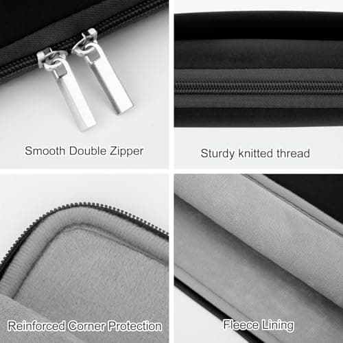 HEDUGO 13-14 Inch Laptop Sleeve Case Compatible with 13 to 14 inches MacBook Air/Pro Notebook Chromebook Portable Laptop Sleeve Bag with Front Pocket Shockproof Padded Computer Pouch Cover, Black — view 4