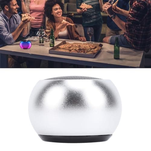 BT 5.3 Mini Speaker Portable Wireless Portable Speaker Aluminum Alloy Stereo Sound 360° Bass Diaphragm (Silver) — view 4