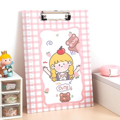 Qcwwy Clipboard Folder A4 Clipboards Cartoon Clipboard Folder for Office School Classroom School Supplies (Cute Girl) — view 5