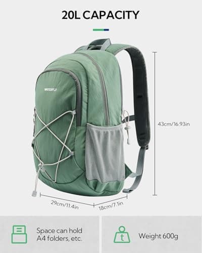 Waterfly 20L Hiking Backpack with Chest Strap, Small Rucksack for Men Women — view 3