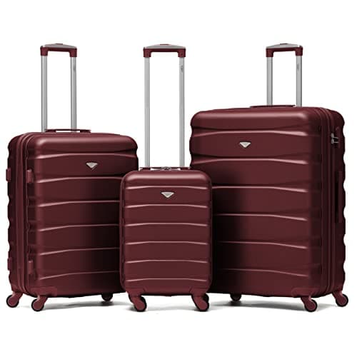 Flight Knight Set of 3 Lightweight 4 Wheel ABS Hard Case Suitcases Cabin & Hold Luggage Options Approved for Over 100 Airlines Including easyJet, British Airways, Ryanair, Jet2 & Many More