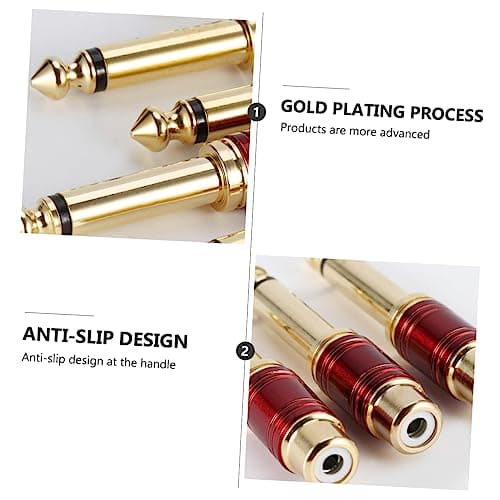 DIYEAH 6pcs Female Jack to Audio Adapter Jumbo Plug for Guitar Mixer Connector Plug Adapter for Stereo Use Phono Connector — view 4