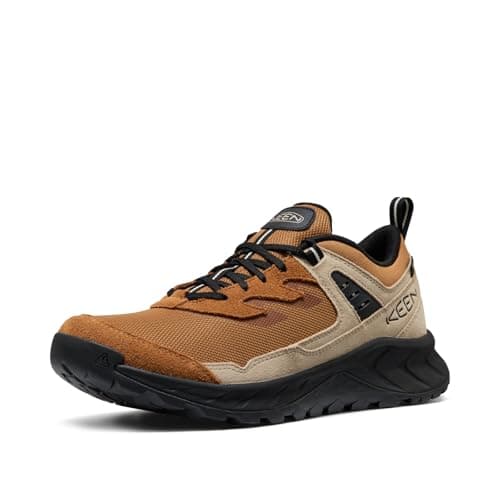 KEEN Men's Hightrail Low Height Durable Lightweight Breathable Leather Waterproof Hiking Shoes, Chipmunk/Safari, 10
