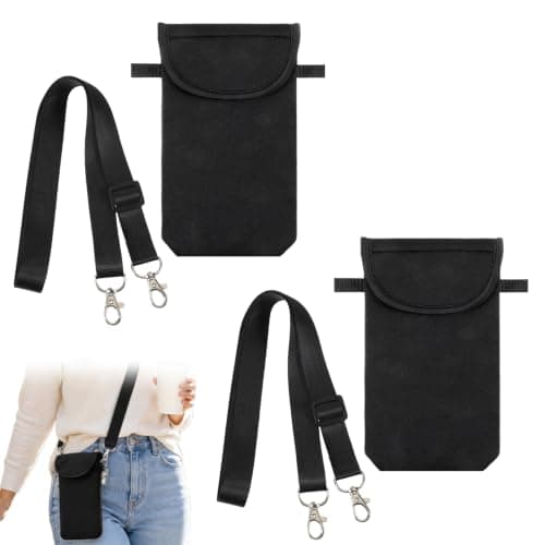 2 Pcs Universal Cell Phone Pouch, Waterproof Neoprene with Neck Lanyard