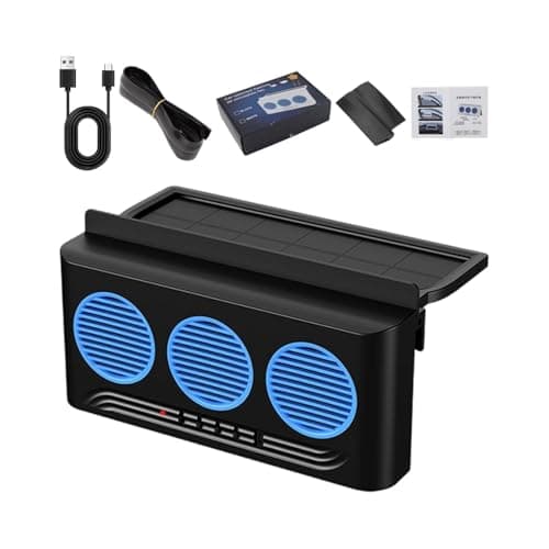 Car Fan 3 Outlets Solar Powered Cooler