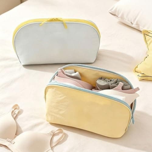 Large Capacity 3 in 1 Waterproof Underwear Organizer for Travel - Socks and Bra Storage Bag with Elastic Pockets - Suitcase Organiser 27x17.5x11cm(D) — view 6