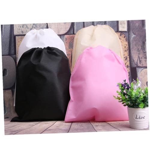 12pcs Black Nonwoven Fabric Drawstring Storage Bags 40x30cm — view 4
