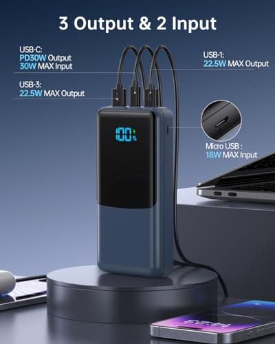 Coblob Power Bank 27000mah, Powerbank Fast Charging with Usb C — view 4