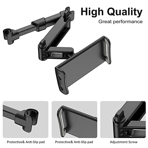 Giftorld Car Headrest Backseat Mount, 360° Rotating Adjustable Car Backseat Headrest Tablet/Phone Holder, Compatible for ALL 4"-11" Tablets, cellphones, iPhone, iPad Air Mini, Galaxy. — view 5