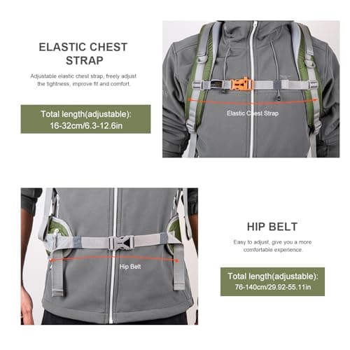 MOUNTAINTOP 40L Hiking Backpack Water Resistant Trekking Rucksack Unisex — view 4