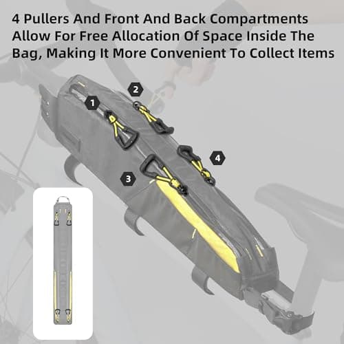 Rhinowalk Bike Top Tube Bag Bike Frame Bag 2.1L Waterproof Professional Cycling Accessories for Mountain Road Bicycle(Large)-Black — view 4