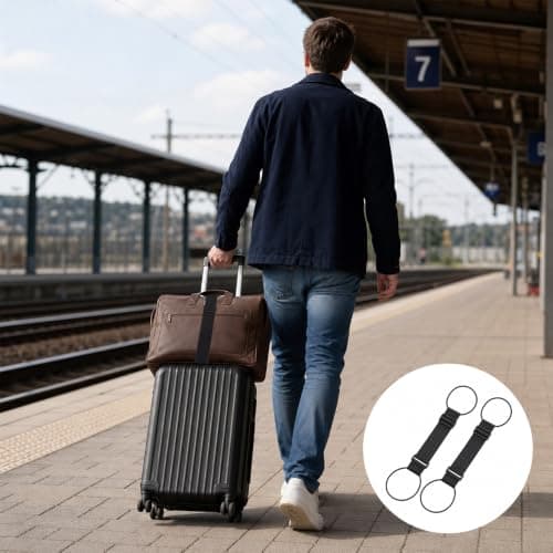 2 Pcs Luggage Straps, Elastic Fastening Belt, Adjustable Suitcase Straps — view 6